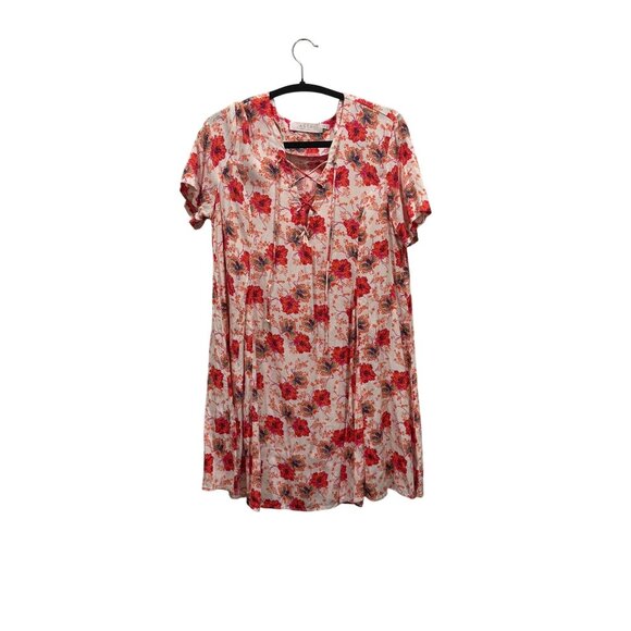 ASTR The Label Hibiscus Mini Dress – Floral Lace-Up Babydoll Romantic Festival C - Picture 2 of 8
